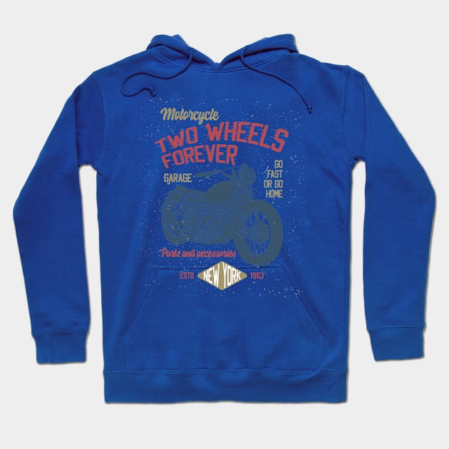 Two Wheels Forever Motorcycle Design Hoodie by Hariolf´s Mega Store